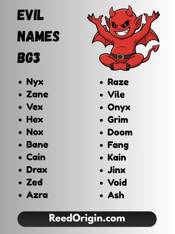 Evil names BG3