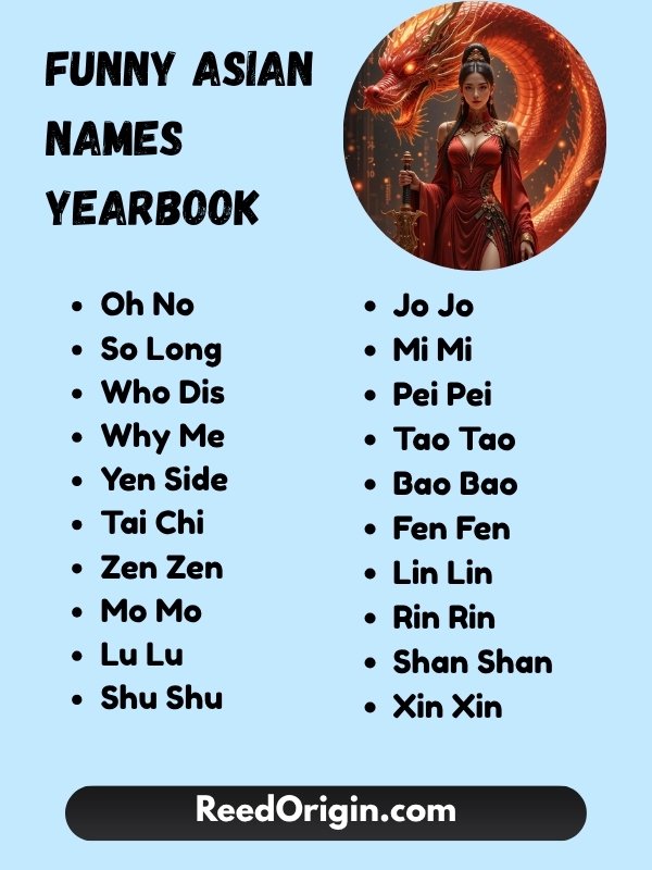 Funny Asian names yearbook