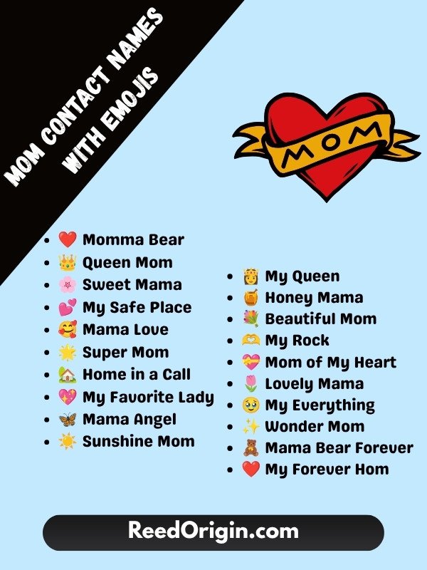 Mom Contact Names with Emojis